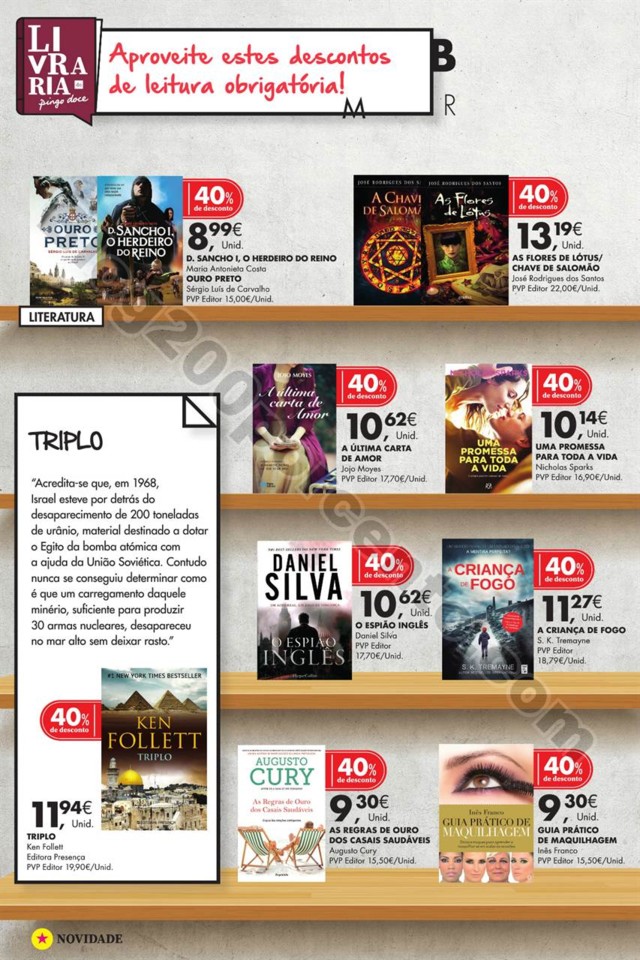 Antevisão Folheto PINGO DOCE Feira Livro promoç