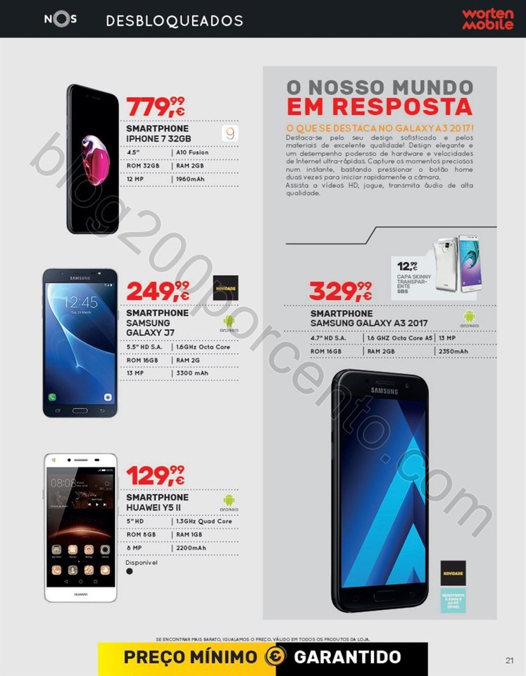 Antevisão Folheto WORTEN Mobile promoções de17 