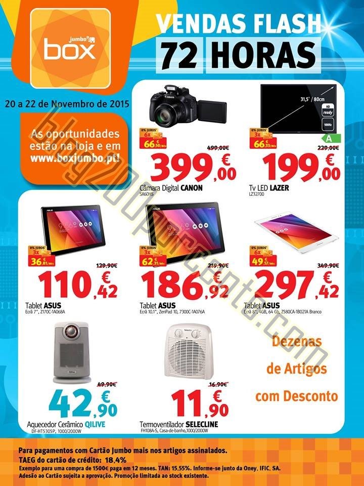 Vendas Flash JUMBO - BOX promoção de 20 a 22 nov