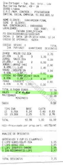 Talão com acumulação MINIPREÇO 100% de desconto!