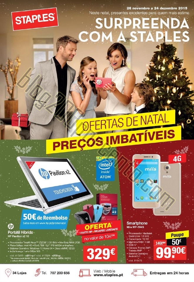 Antevisão Folheto STAPLES Natal promoções de 26