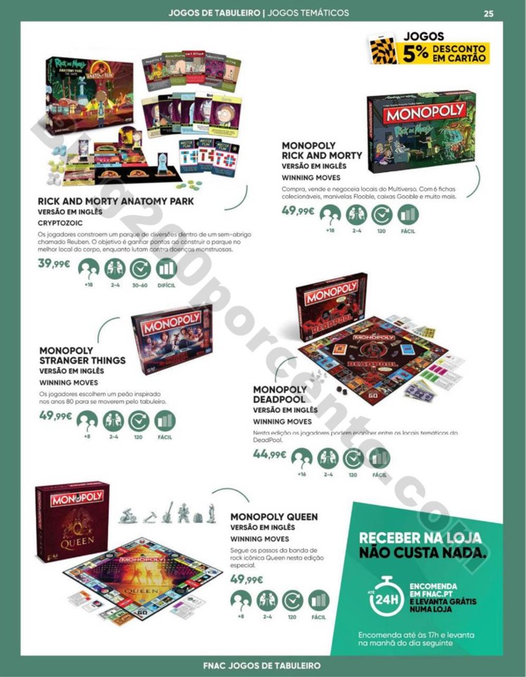 Antevisão Folheto FNAC Especial jogos tabuleiro p