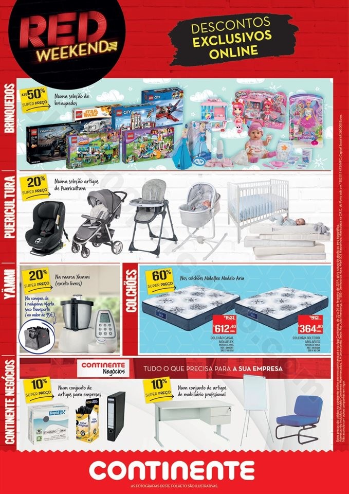 Antevisão Folheto CONTINENTE Red Weekend 22 a 24 