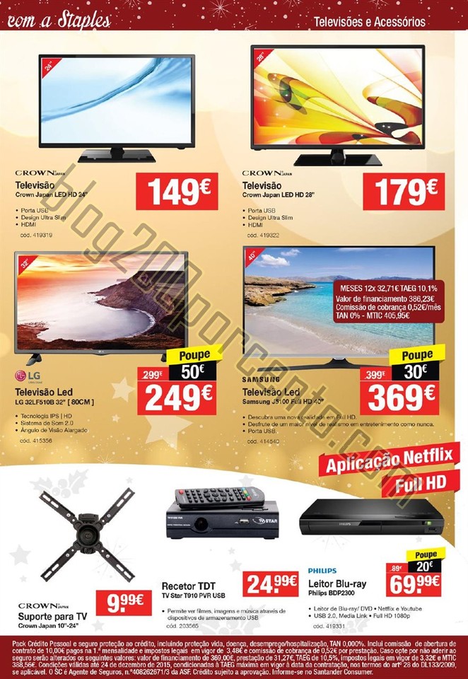 Antevisão Folheto STAPLES Natal promoções de 26