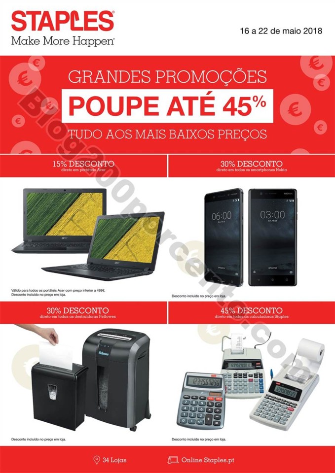 Antevisão Folheto STAPLES Promoções de 16 a 22 