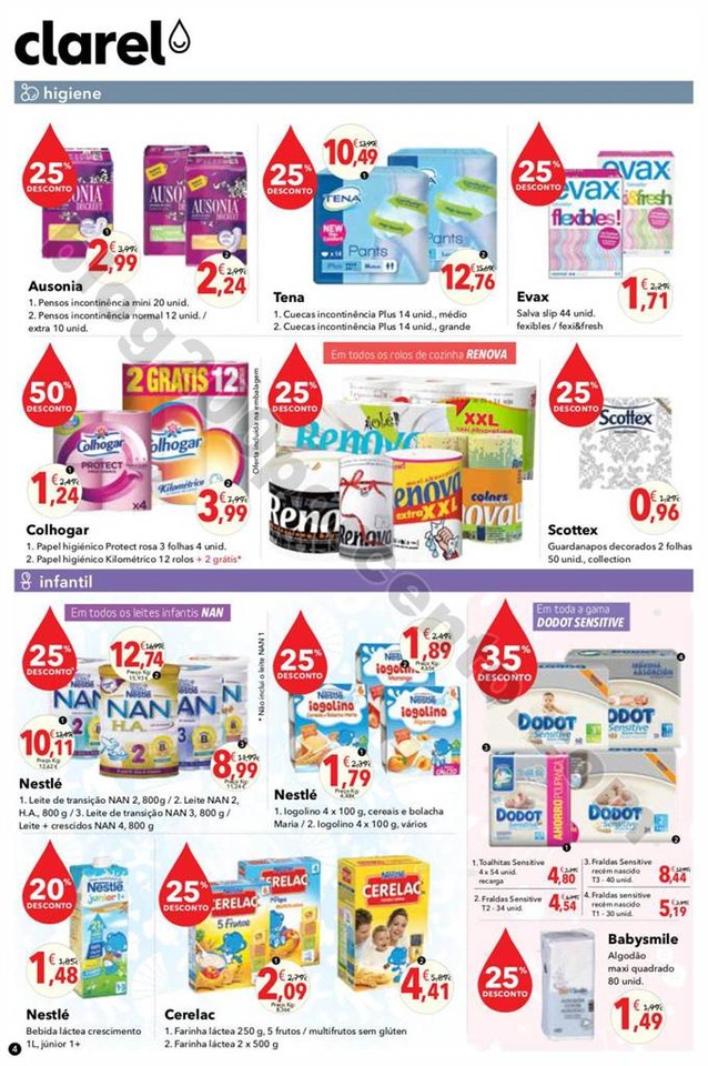 Antevisão Folheto CLAREL Promoções de 27 julho 