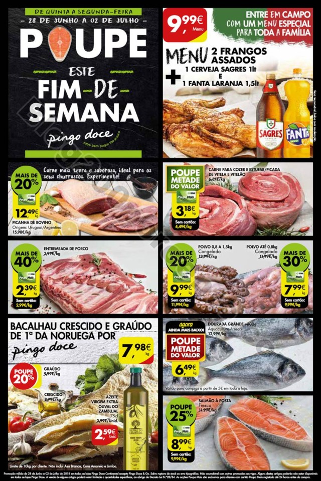 Antevisão Pingo doce Fim de semana 28 junho a 2 j