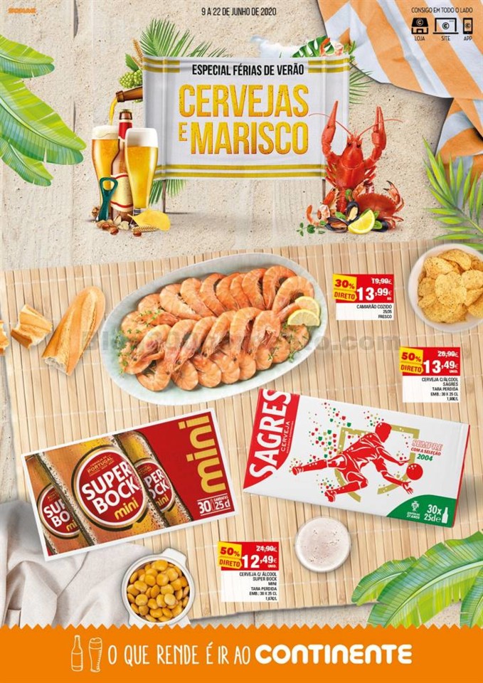 continente cervejas e mariscos promoções de 9 a 