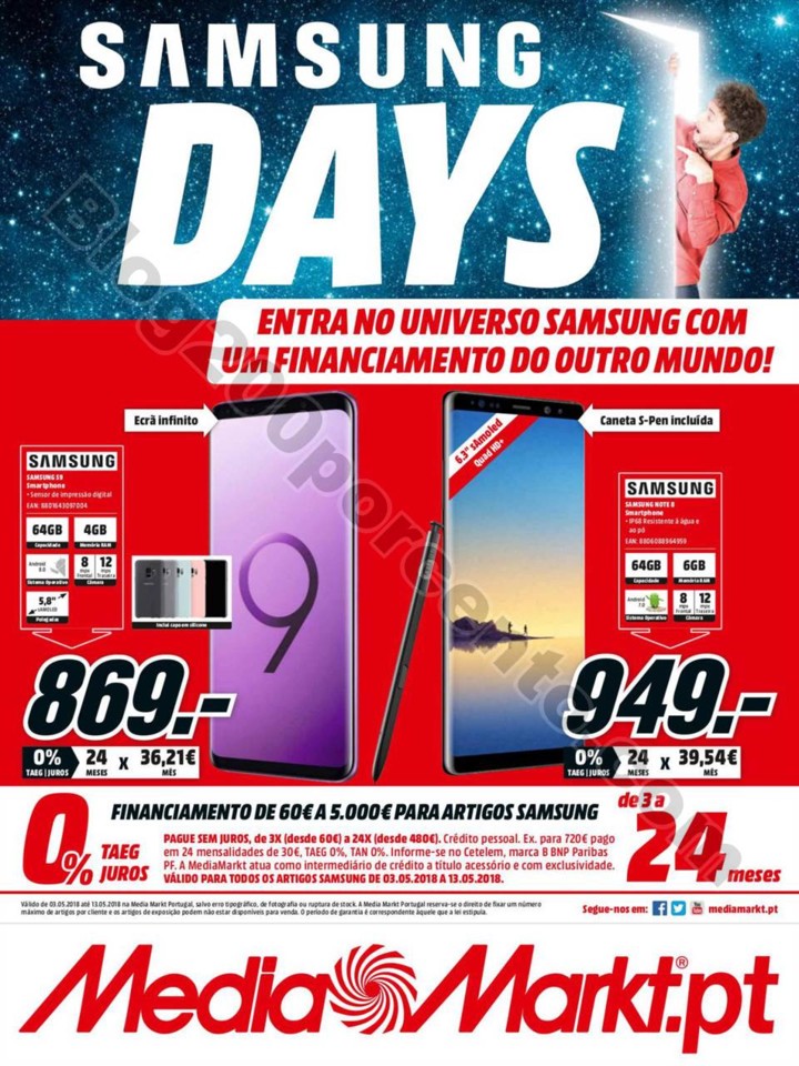 Antevisão Folheto MEDIA MARKT Samsung days Promo