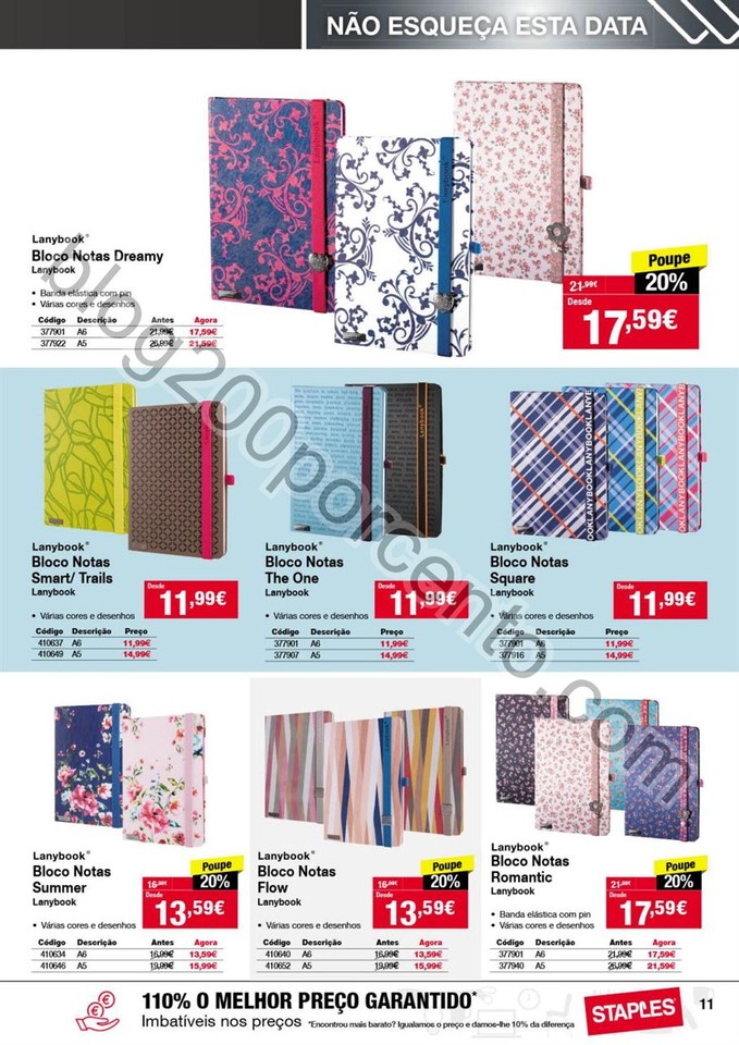 Antevisão Folheto STAPLES Agendas promoções de 