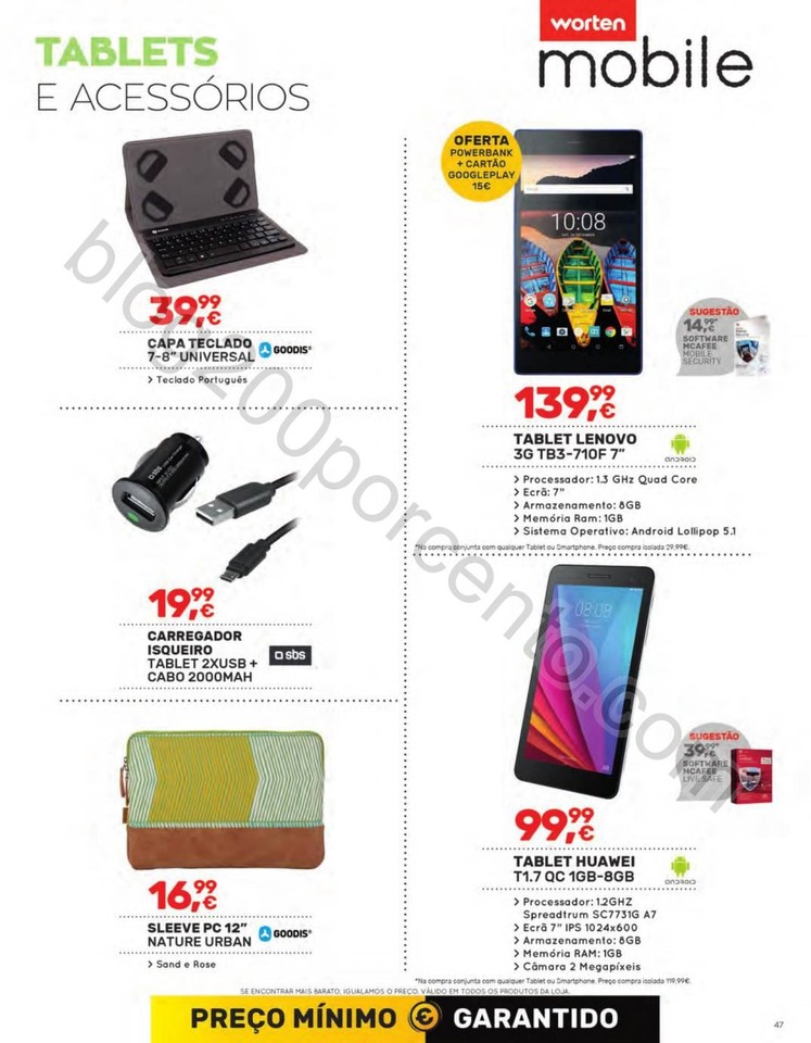 Antevisão Folheto WORTEN Mobile Promoções de 15