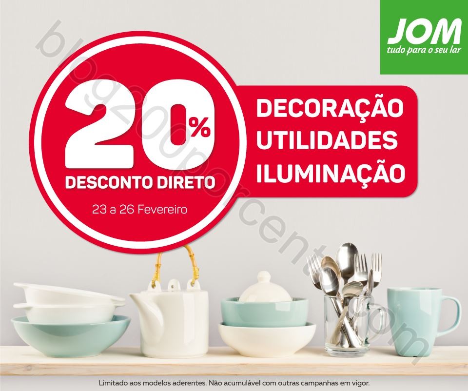 20% de desconto JOM Fim de semana de 23 a 26 fever