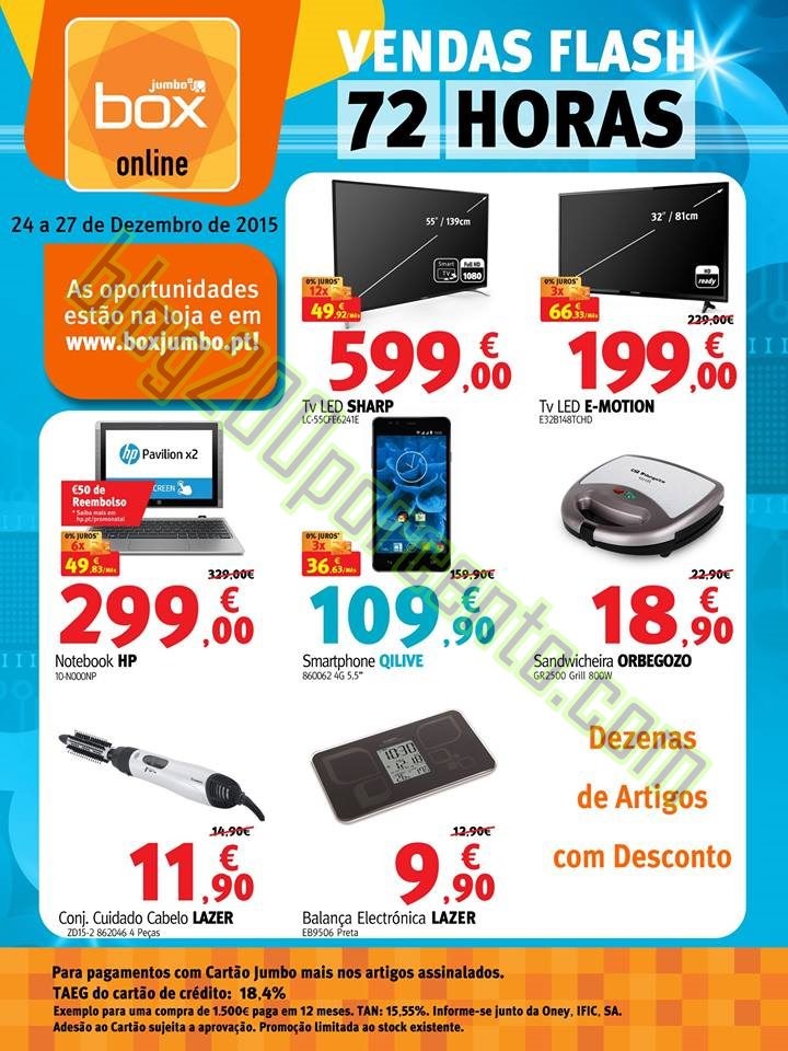 Antevisão 72 Horas de descontos JUMBO - BOX promo