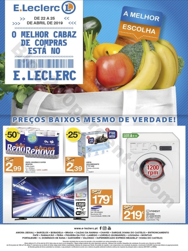 Antevisão Folheto E-LECLERC Promoções de 22 a 2