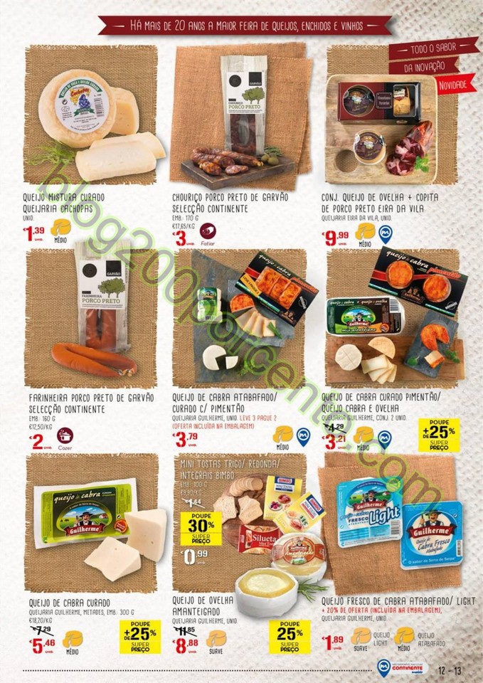 Antevisão Folheto CONTINENTE Feira queijos, enchi