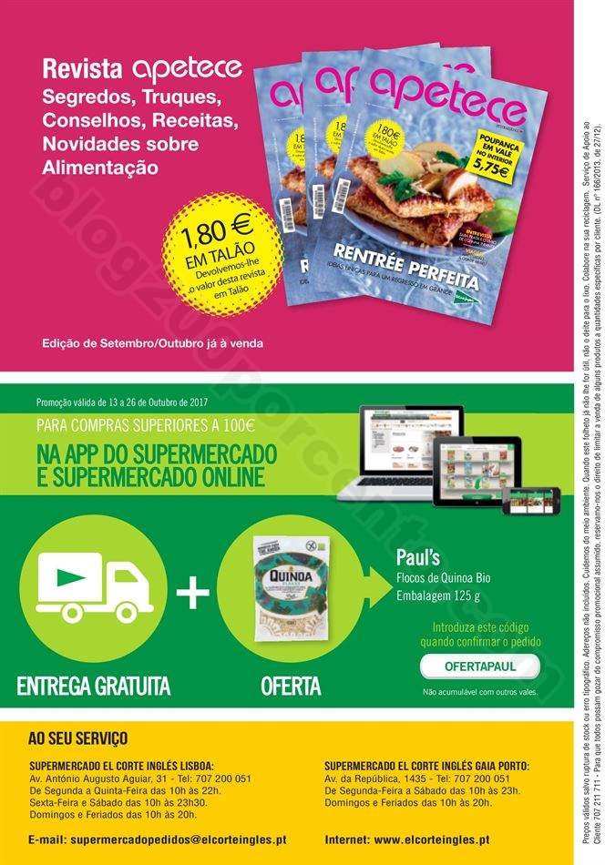 Novo Folheto EL CORTE INGLÉS Promoções 13 outub
