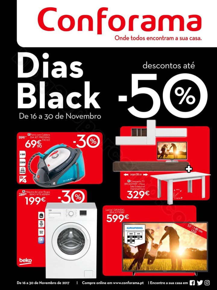 Antevisão Folheto CONFORAMA Black Days promoçõe