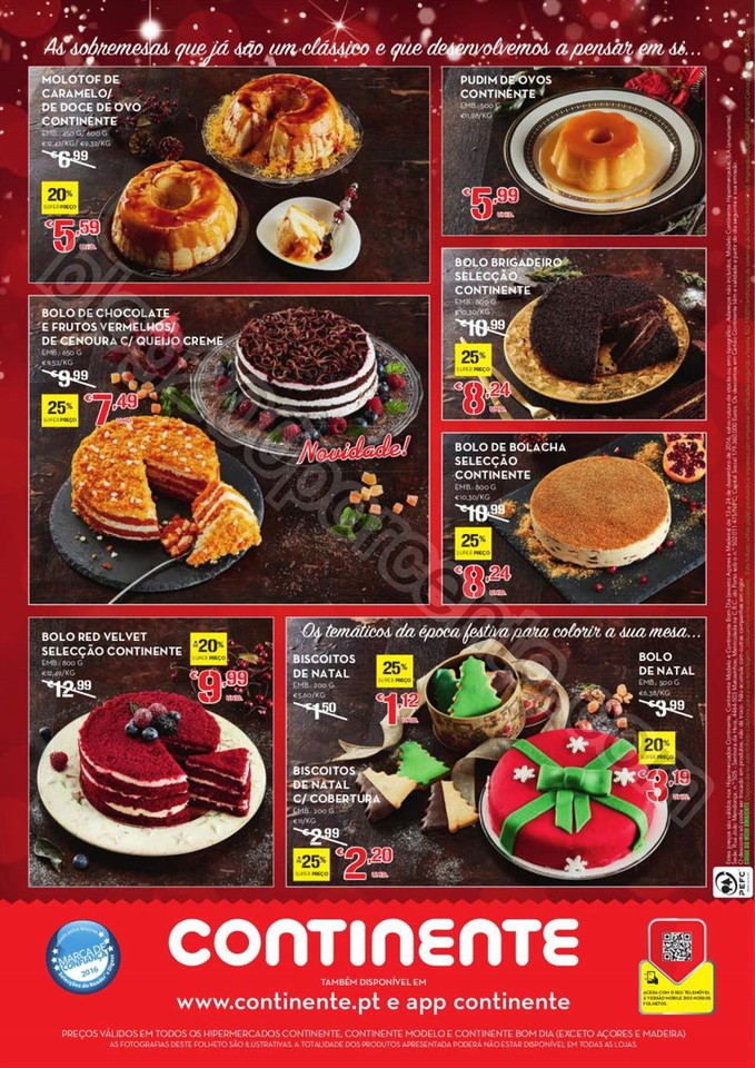 Antevisão Folheto CONTINENTE Pastelaria de Natal 