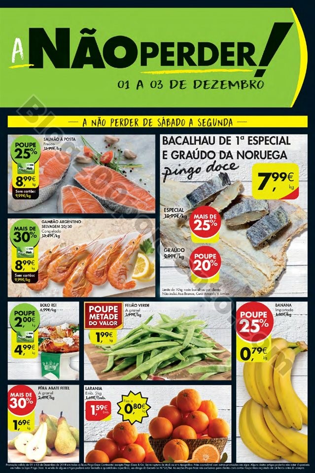 Antevisão Pingo Doce Fim de semana 1 a 3 dezembro