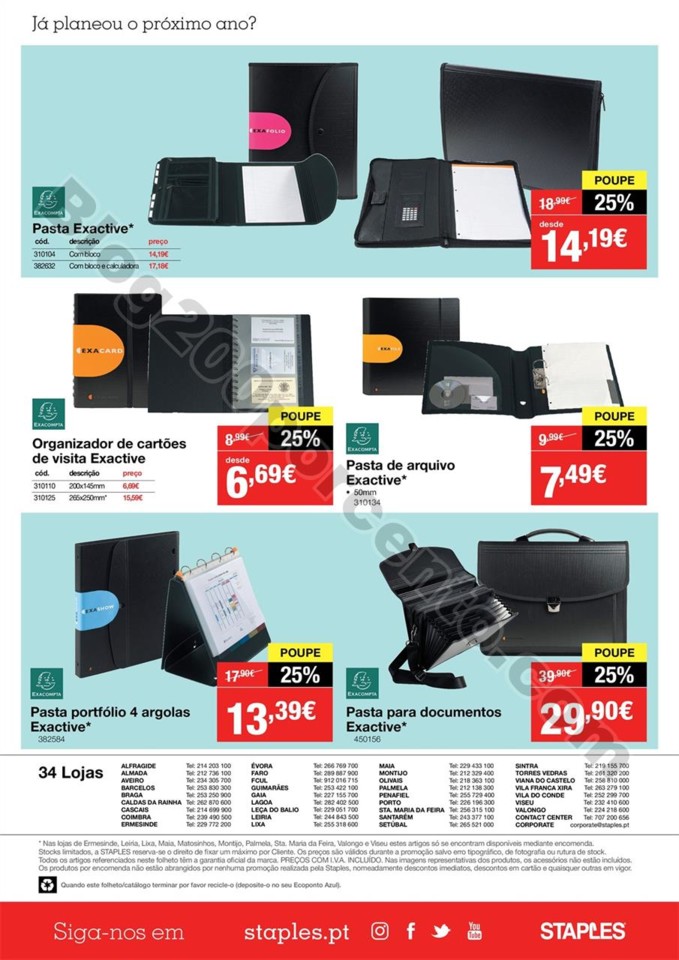 Antevisão Folheto STAPLES Agendas promoções de 