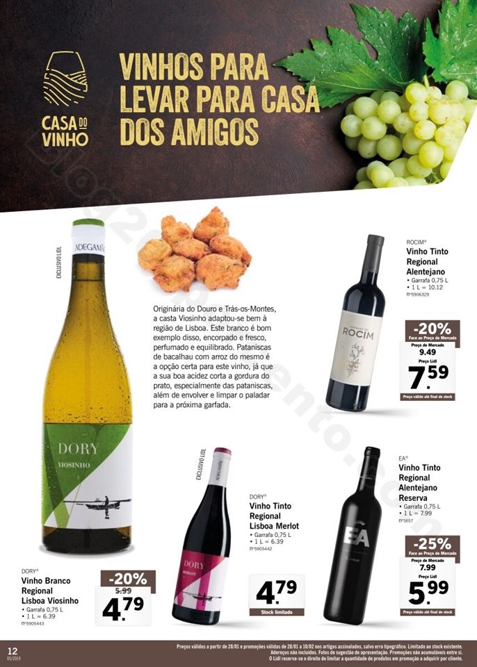 Antevisão Folheto LIDL Vinhos 28 janeiro a 10 fev