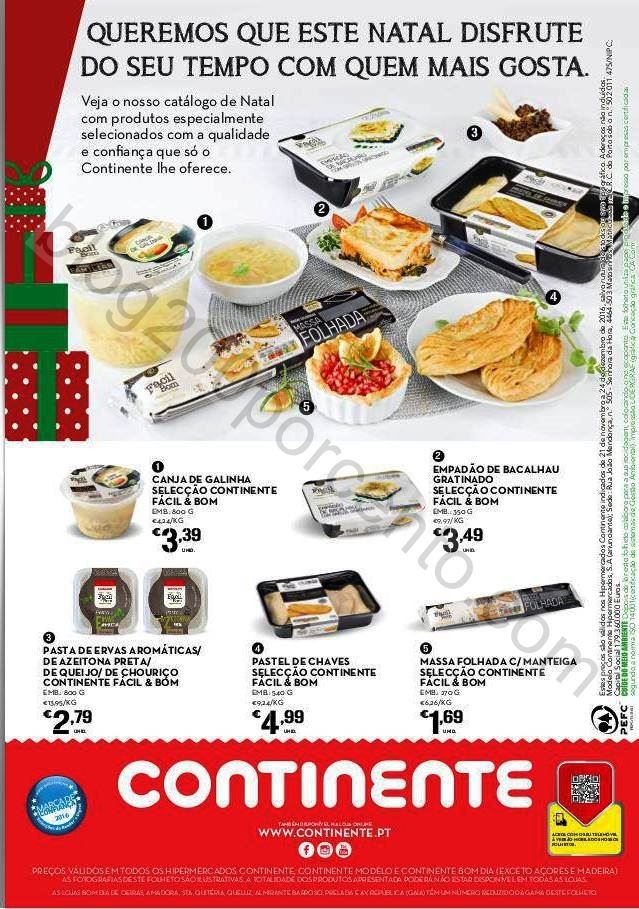 Novo Folheto Take Away Natal CONTINENTE de 21 nove