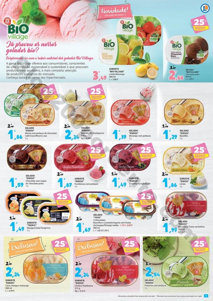 Antevisão Folheto E-LECLERC Gelados Promoções d