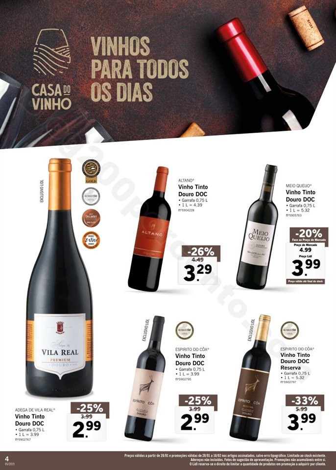 Antevisão Folheto LIDL Vinhos 28 janeiro a 10 fev