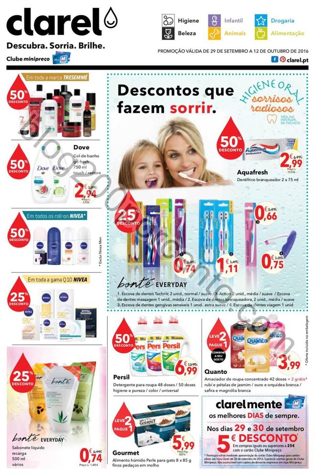 Antevisão Folheto CLAREL promoções de 29 setemb
