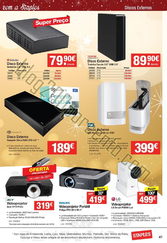 Antevisão Folheto STAPLES Natal promoções de 26