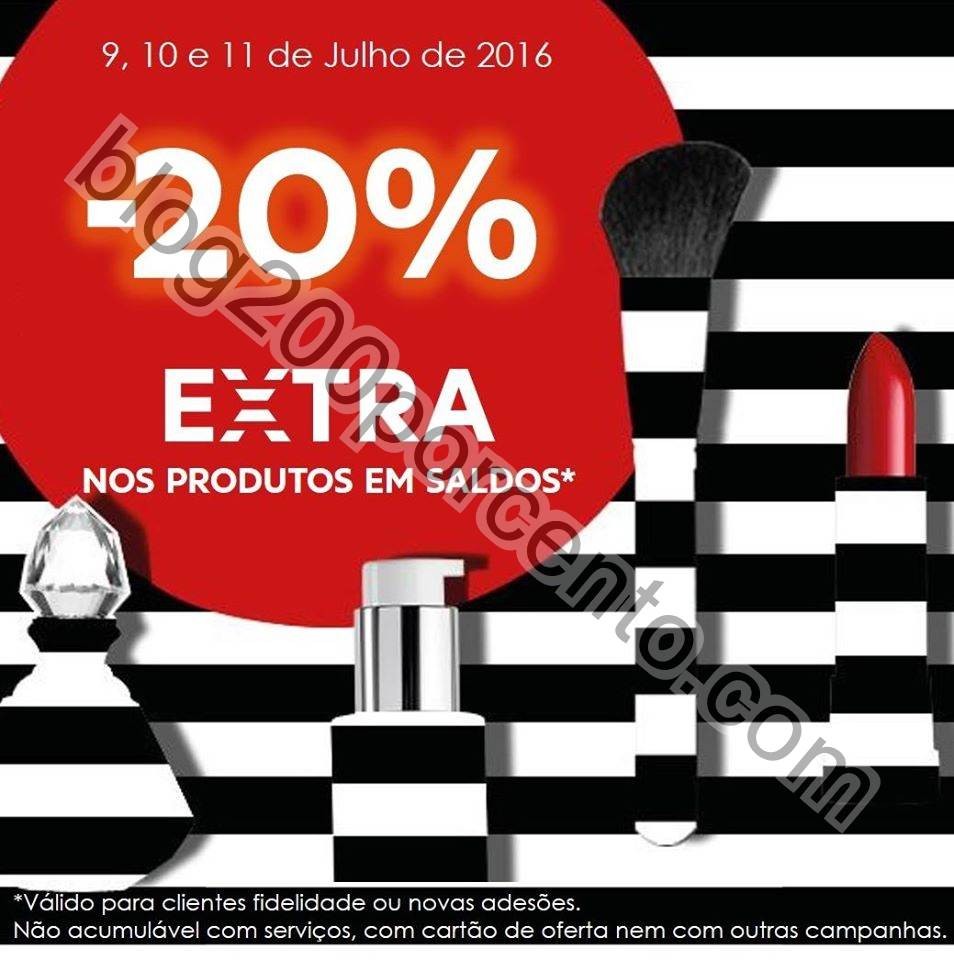 20% desconto extra Saldos SEPHORA de 9 a 11 julho.