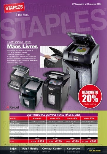 Antevisão folheto | STAPLES | de 27 fevereiro a 25 março - Equipamento,