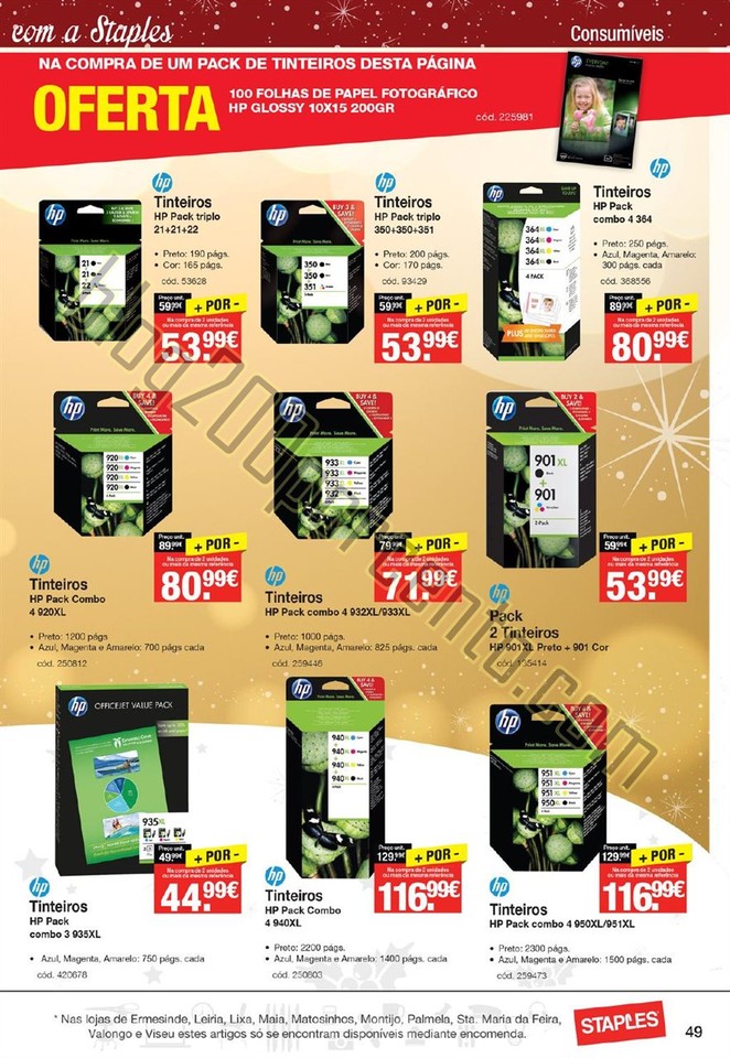 Antevisão Folheto STAPLES Natal promoções de 26