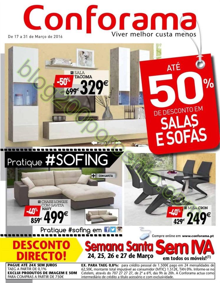 Novo Folheto CONFORAMA Promoções de 17 a 31 mar
