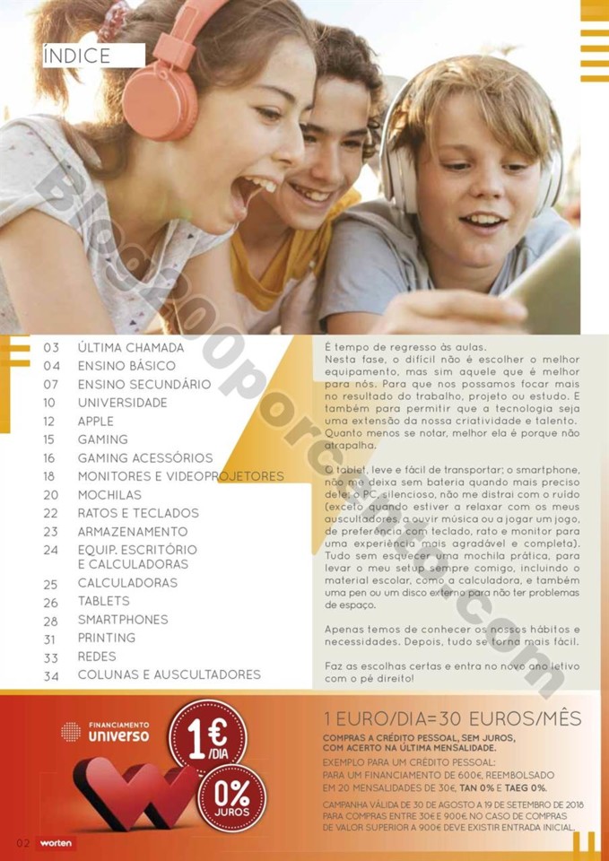 Antevisão Folheto WORTEN Regresso às aulas promo