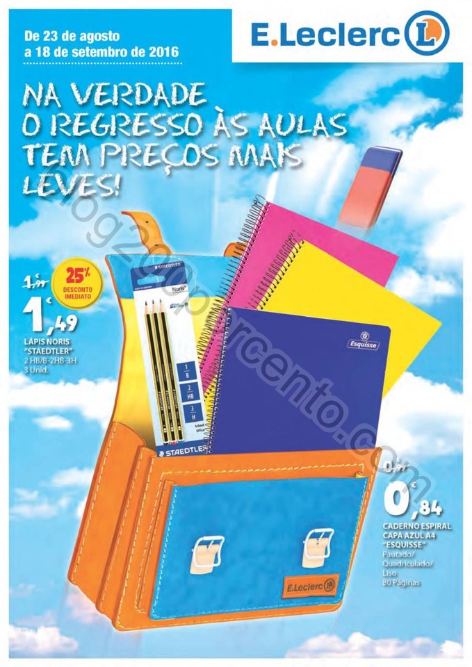 Antevisão Folheto E-LECLERC Regresso às aulas de