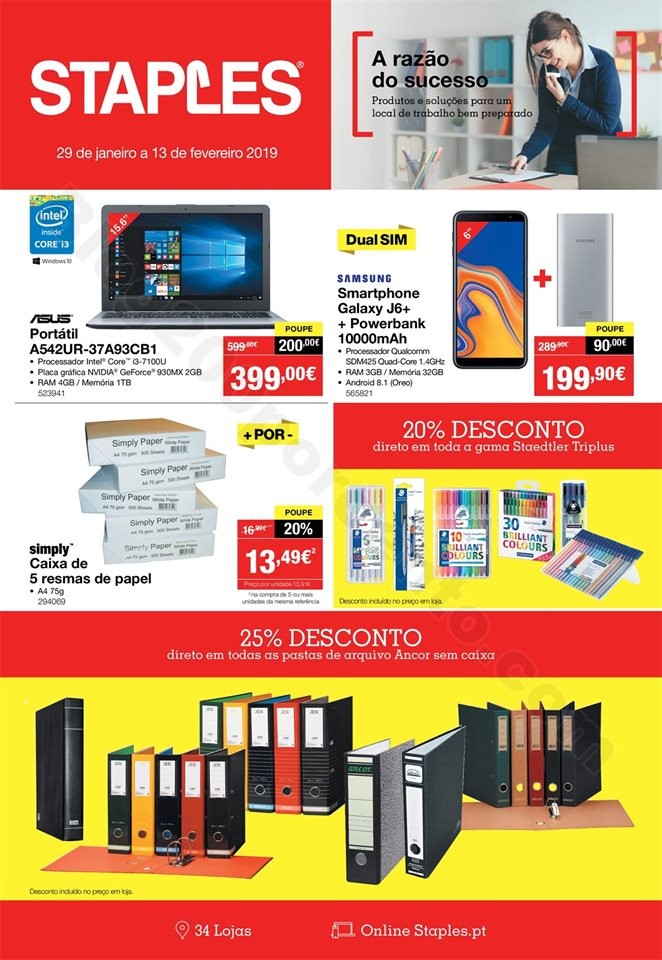 Antevisão Folheto STAPLES 29 janeiro a 13  fevere