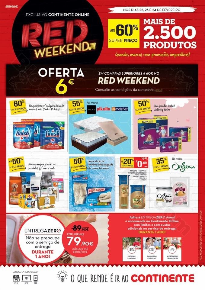 Antevisão Folheto CONTINENTE Red Weekend 22 a 24 