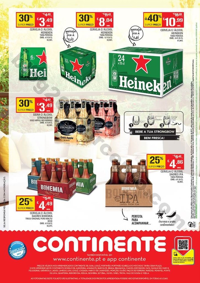 Novo Folheto CONTINENTE Cervejas promoções 25 ju