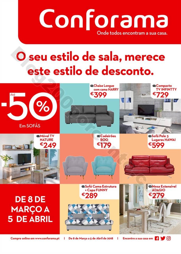 Antevisão Folheto CONFORAMA Promoções de 8 mar