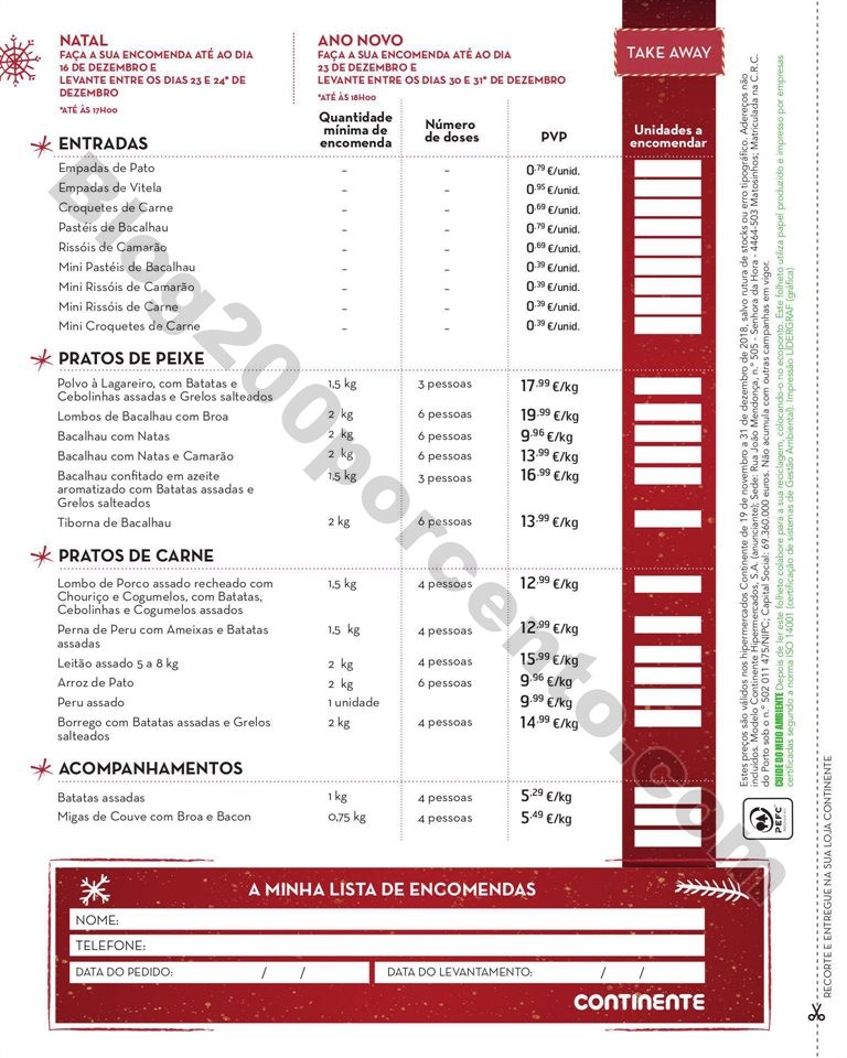 Antevisão Folheto CONTINENTE Especial ceia de nat