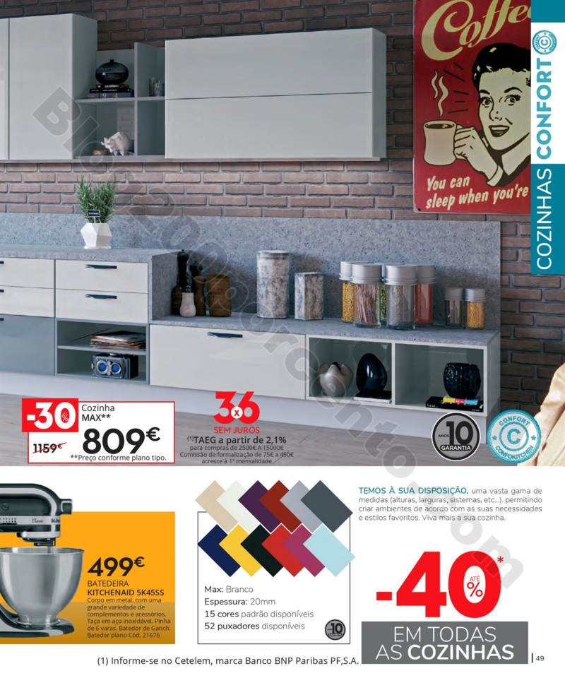 Antevisão Folheto CONFORAMA Cozinhas promoções 