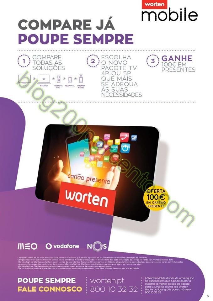 Novo Folheto WORTEN Mobile promoções até 31 mar
