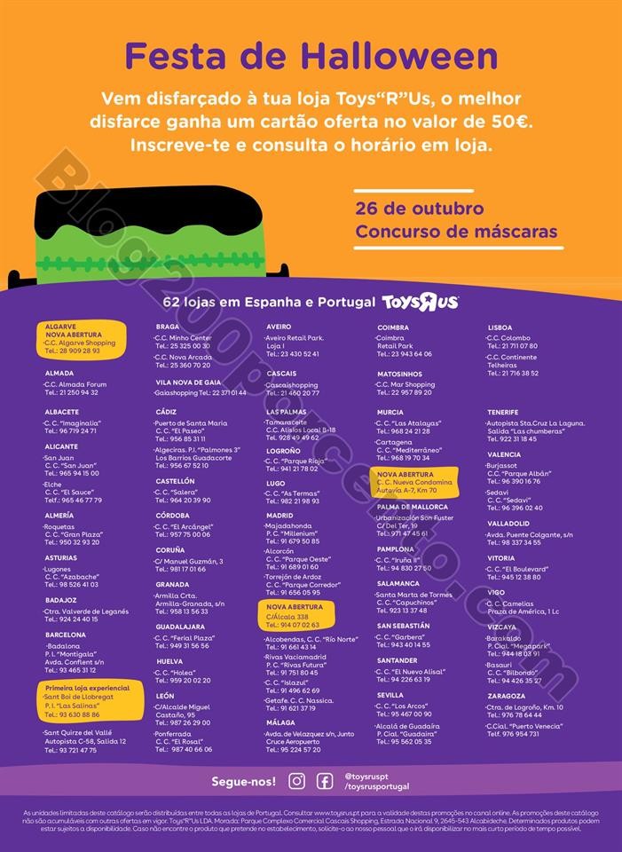 Antevisão Folheto TOYSRUS Halloween Promoções d