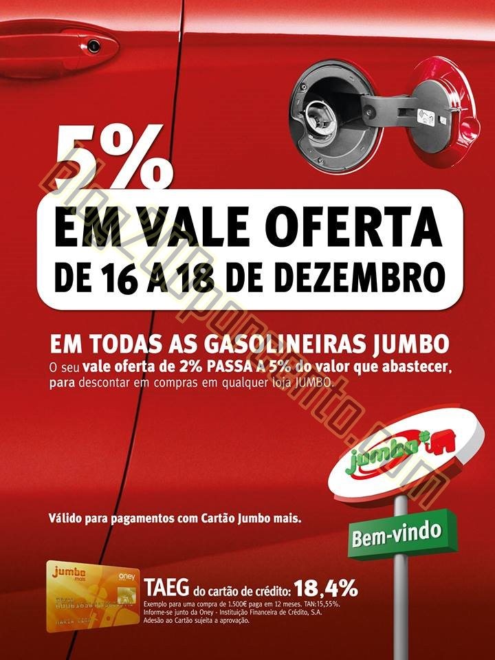 5% de oferta JUMBO combustiveis dias 16 a 18 dezem