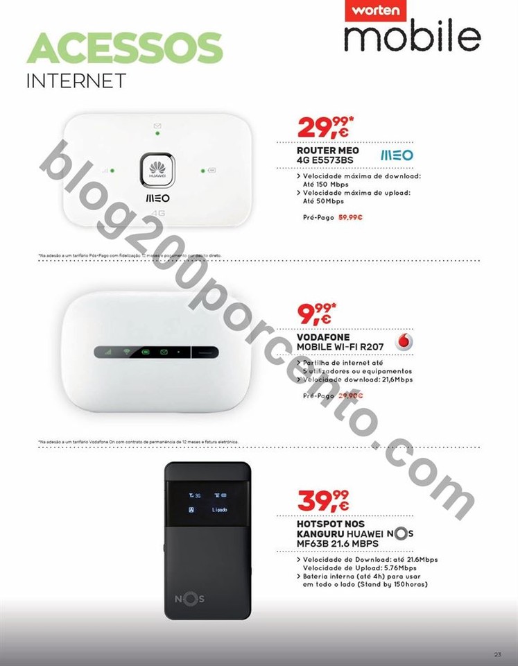 Antevisão Folheto WORTEN Mobile promoções de 9 