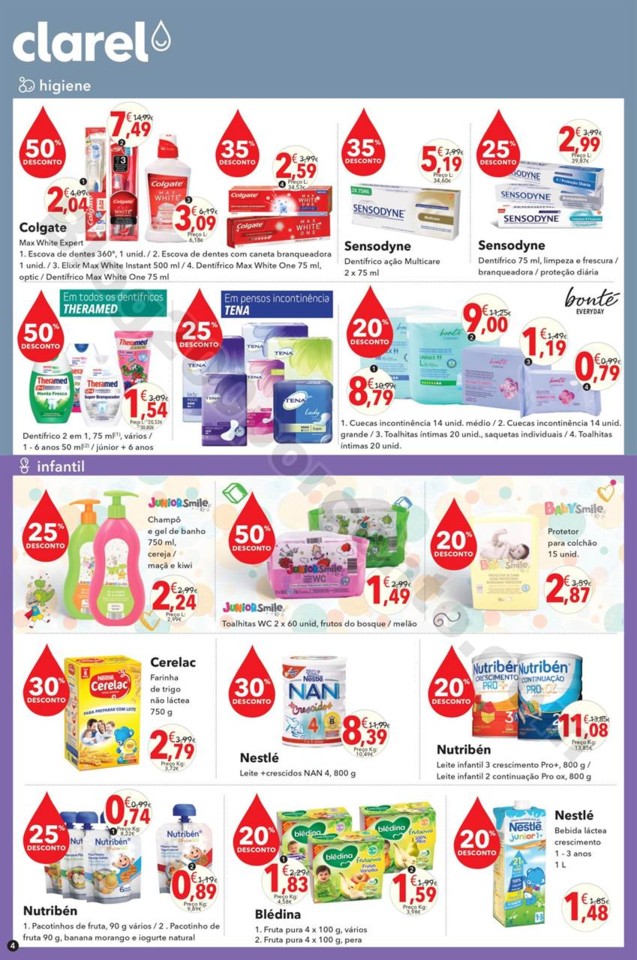 Antevisão Folheto CLAREL Promoções de 19 abril