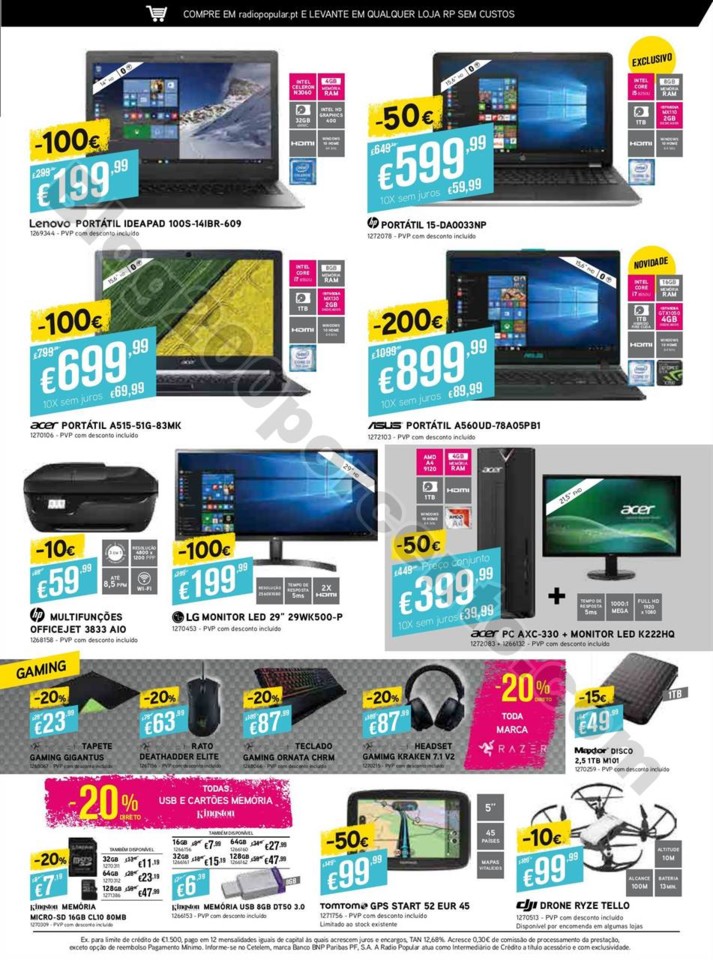 Folheto RADIO POPULAR Promoções de 7 a 20 agosto