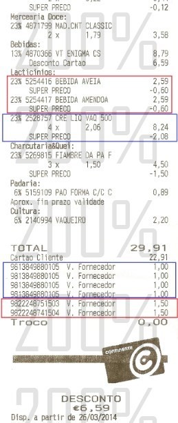 Resultado dsa acumulações | CONTINENTE | Vaqueiro e Alpro, até 31 março