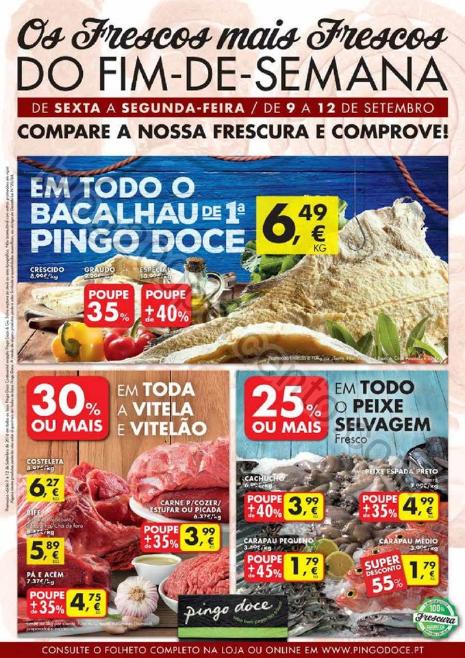 Antevisão Folheto PINGO DOCE Fim de Semana de 9 a
